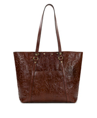 Benvenuto Tote - Vintage Vegetable Tanned Tooled