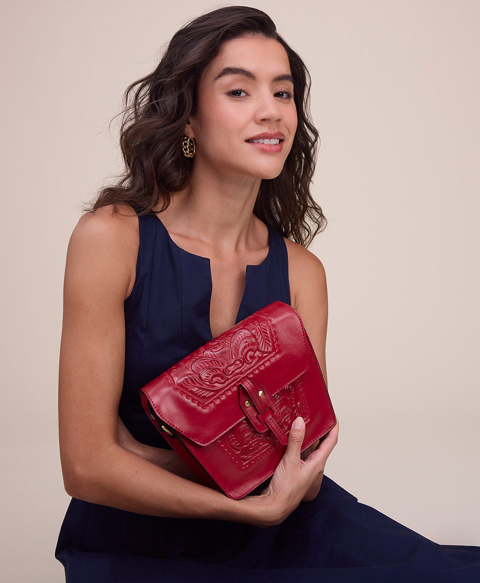 Female - Marciana Flap Crossbody - Burnished Tooled Colors - tan - by Patricia Nash - View 20 of 43