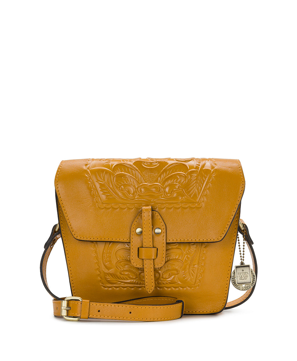 Female - Marciana Flap Crossbody - Burnished Tooled Colors - tan - by Patricia Nash - View 8 of 43