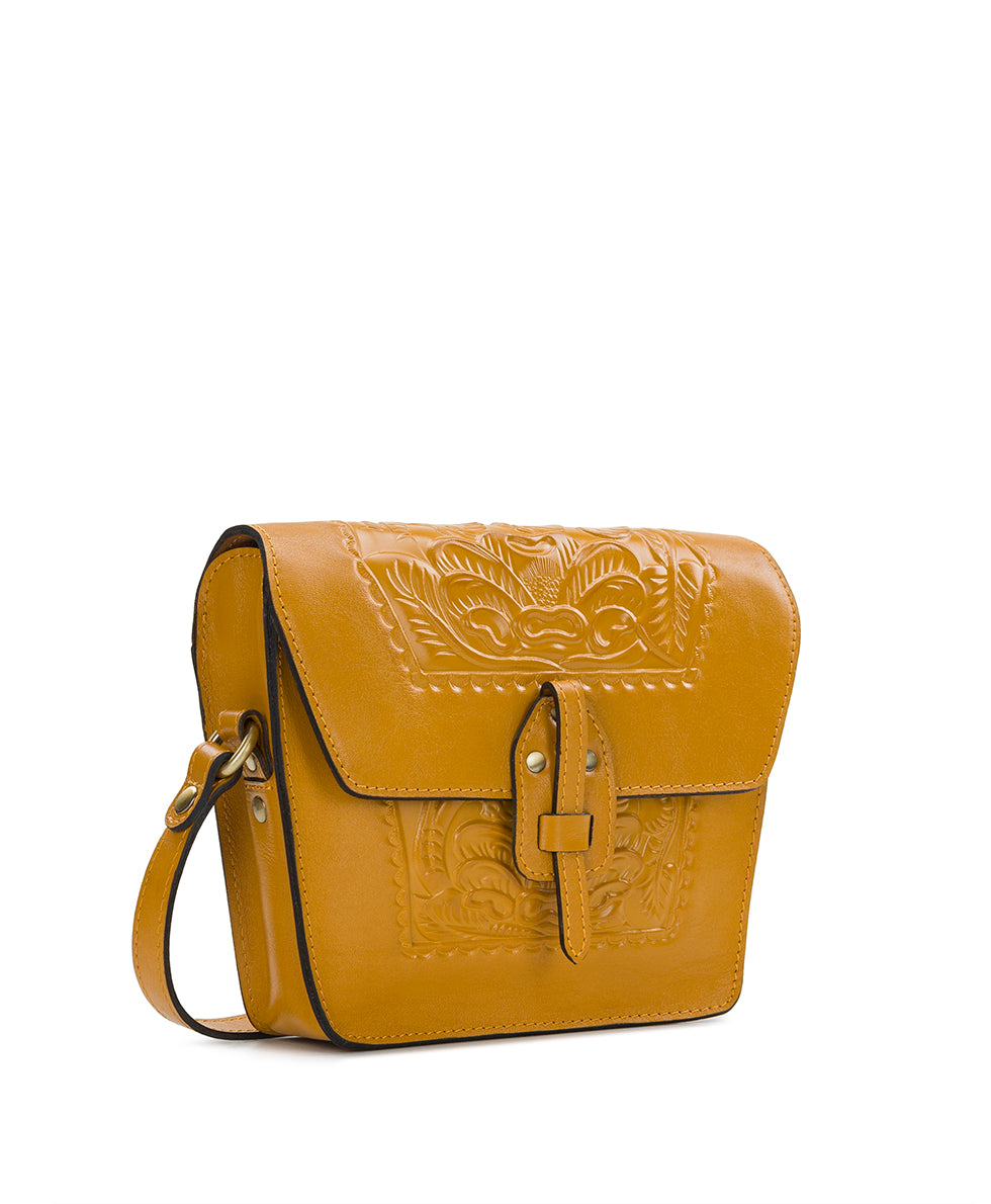 Female - Marciana Flap Crossbody - Burnished Tooled Colors - tan - by Patricia Nash - View 10 of 43