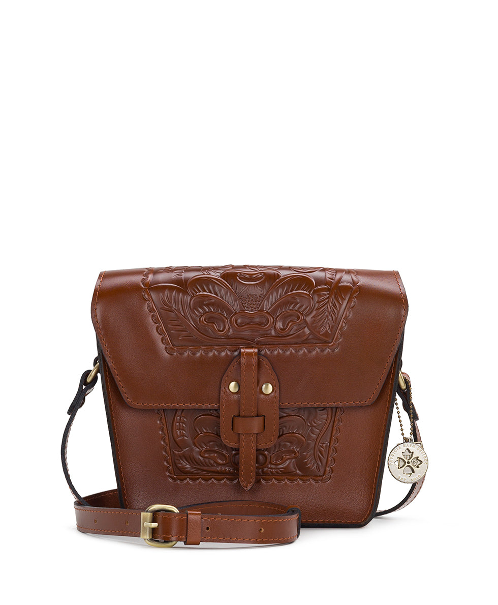 Female - Marciana Flap Crossbody - Burnished Tooled Colors - tan - by Patricia Nash - View 1 of 7