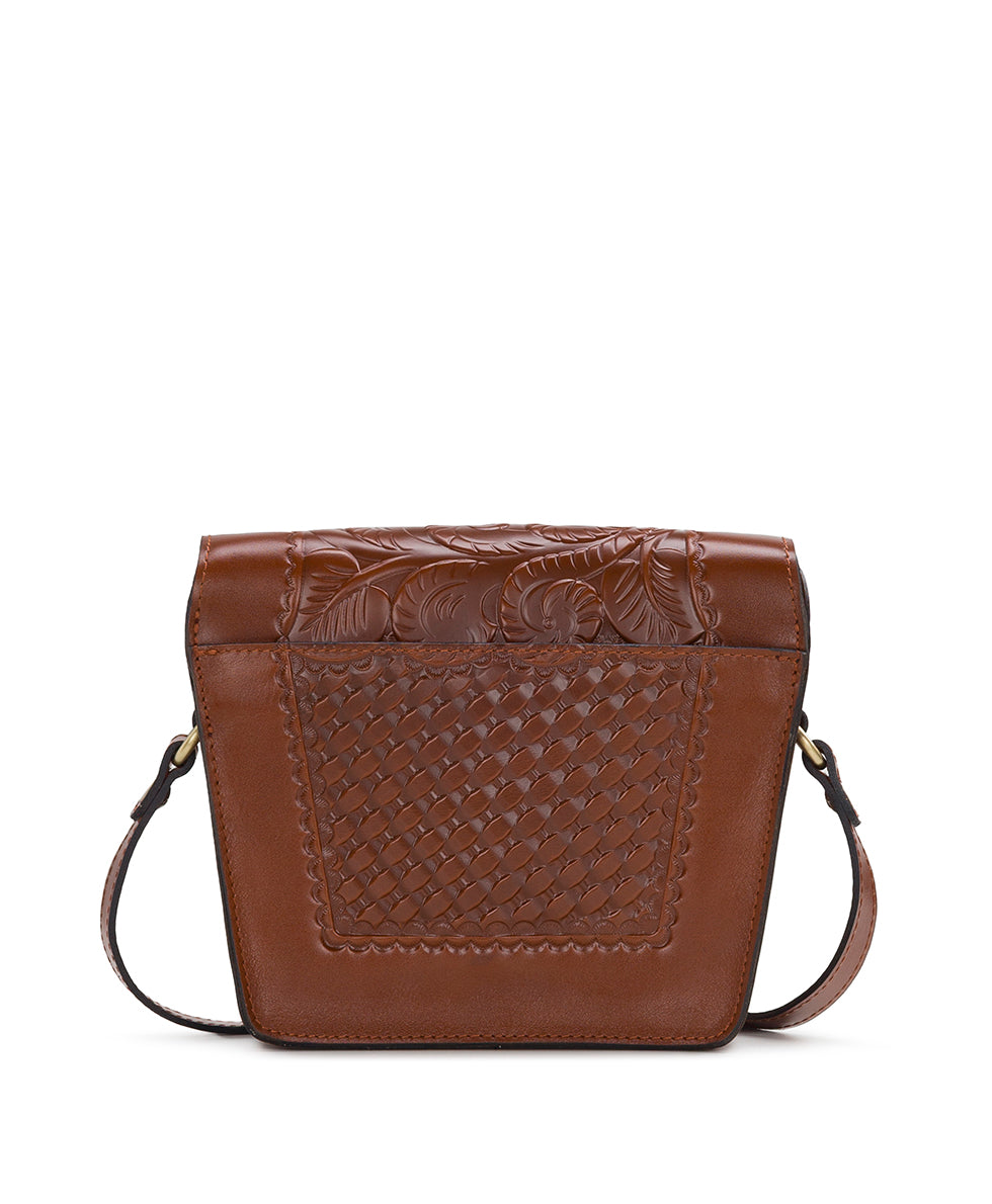 Female - Marciana Flap Crossbody - Burnished Tooled Colors - tan - by Patricia Nash - View 2 of 7