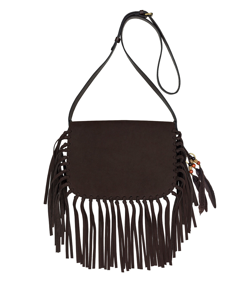 Female - Lisbon Saddle Bag - Nubuck Suede - chocolate - by Patricia Nash - View 1 of 6