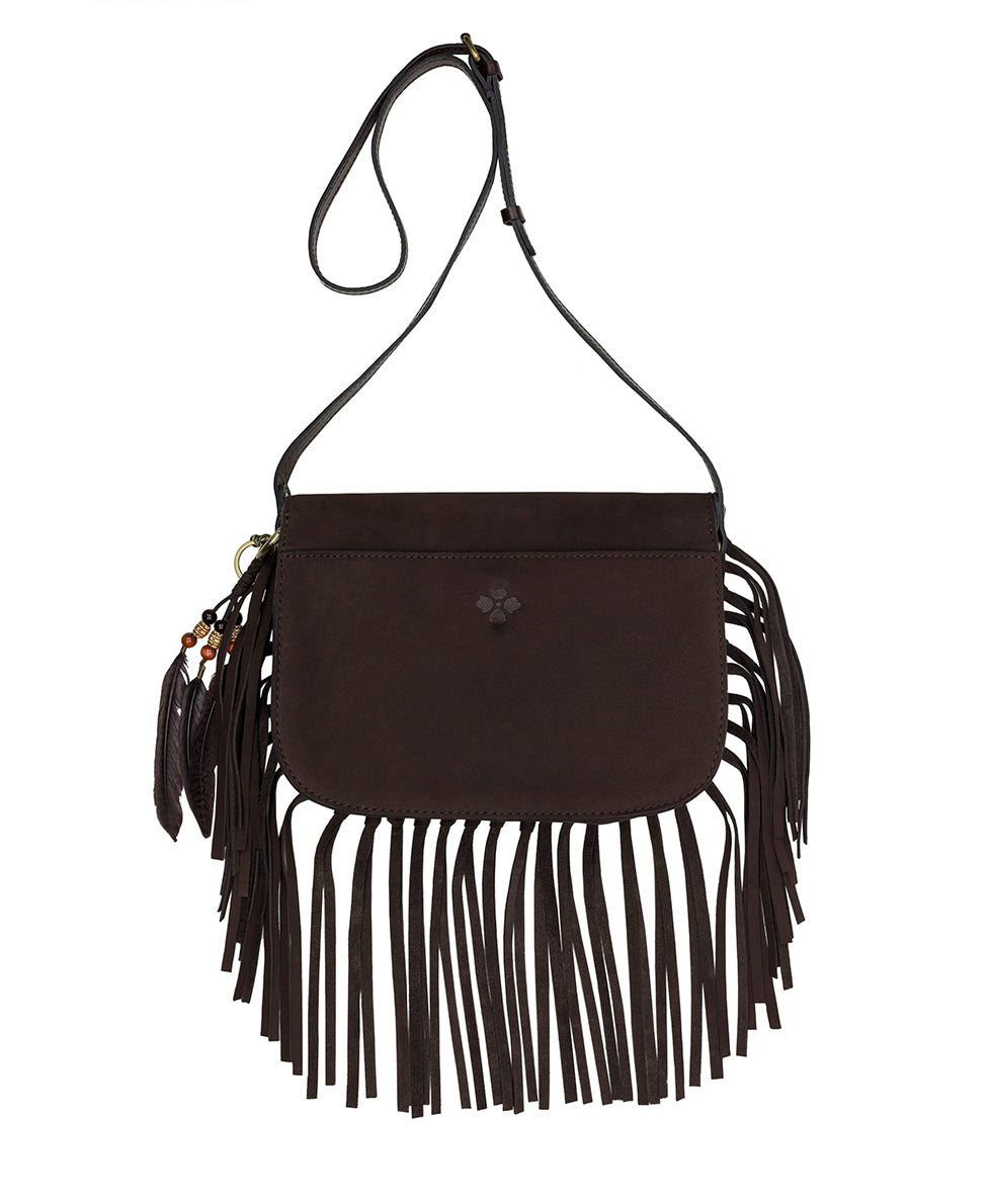 Female - Lisbon Saddle Bag - Nubuck Suede - chocolate - by Patricia Nash - View 2 of 6
