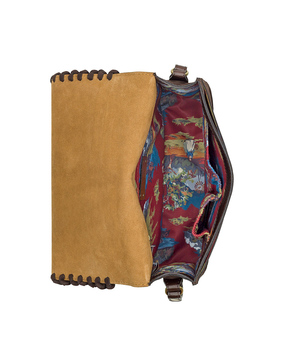 Female - Lisbon Saddle Bag - Nubuck Suede - chocolate - by Patricia Nash - View 5 of 6