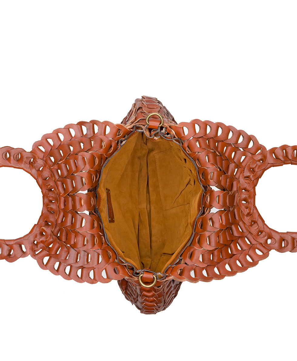 Female - Pisticci Flapover Crossbody Bag - Chainlink Leather - florence - by Patricia Nash - View 4 of 6