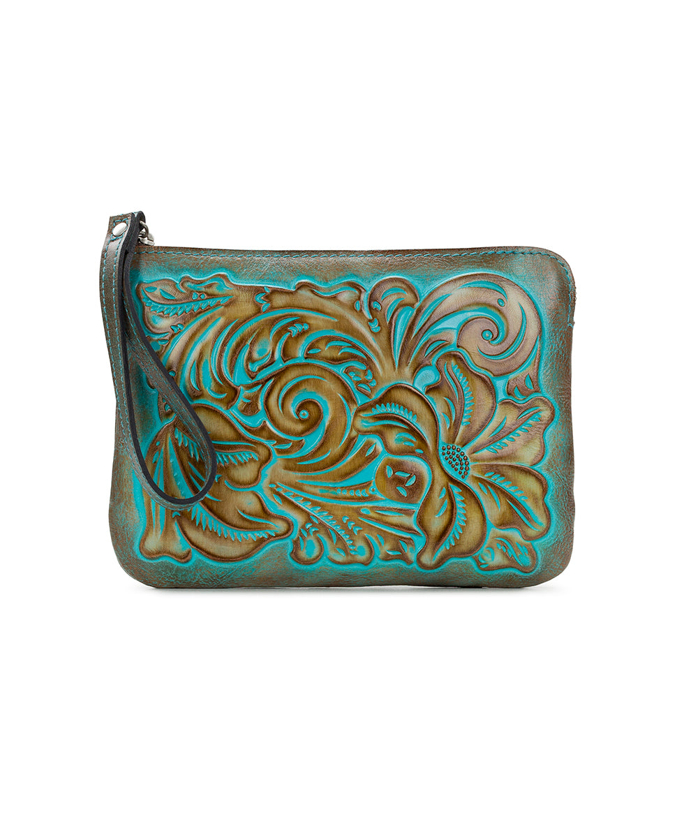 Female - Cassini Wristlet - Tooled Turquoise - light turquoise - by Patricia Nash - View 1 of 3