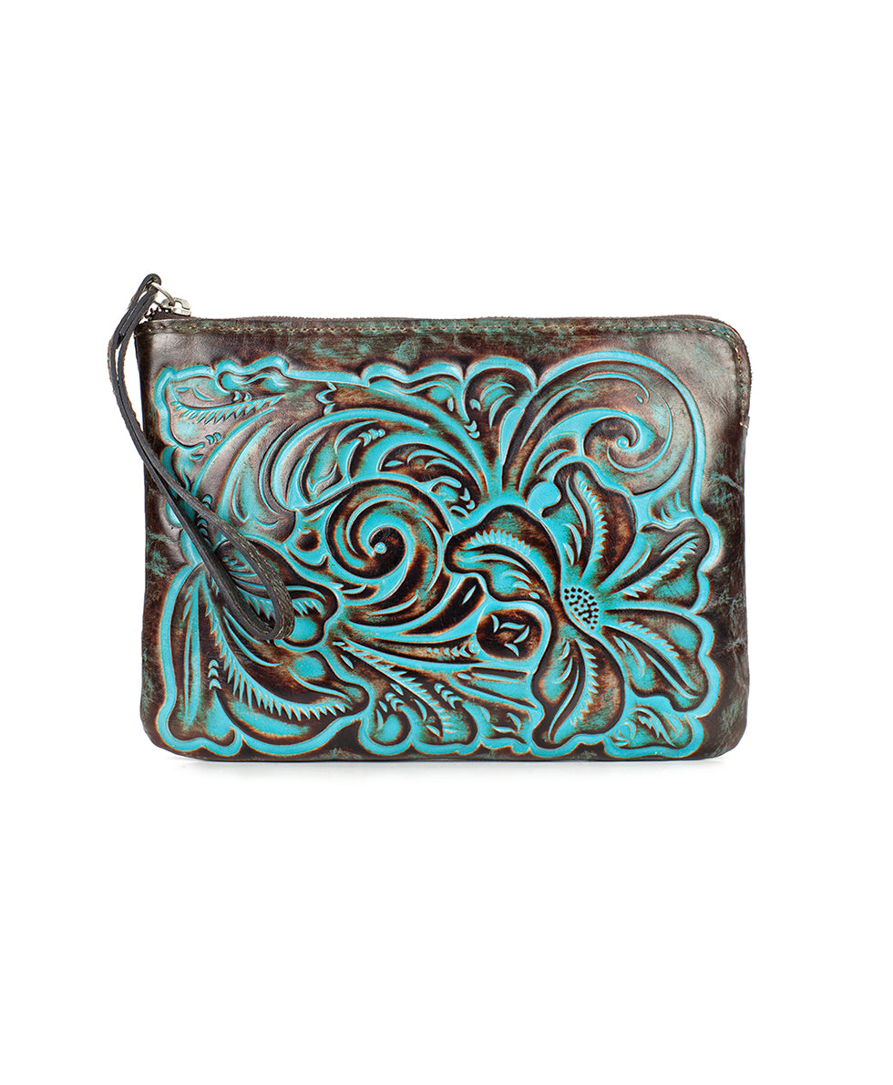 Female - Cassini Wristlet - Tooled Turquoise - light turquoise - by Patricia Nash - View 4 of 8