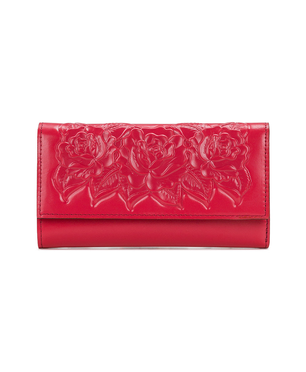 Terresa Wallet - Vintage Vegetable Tanned Rose Tooled - passion - by Patricia Nash - View 1 of 4