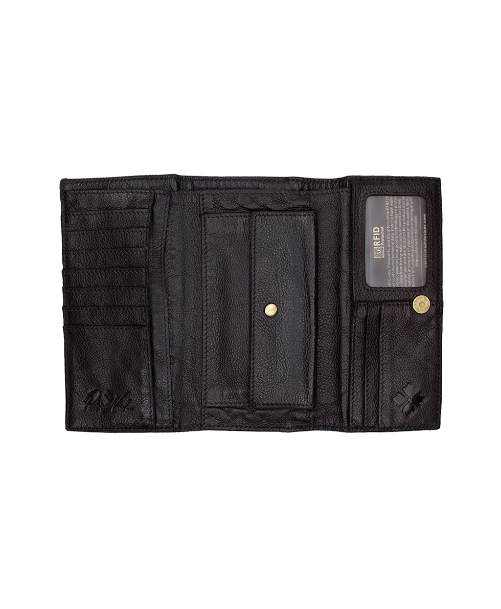 Female - Terresa Wallet - Patchwork Denim - dark denim/light denim - by Patricia Nash - View 3 of 5