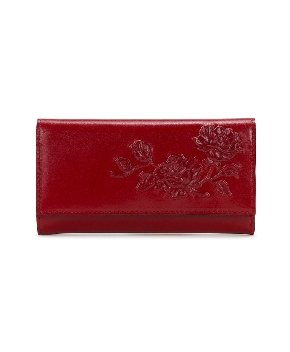 Female - Terresa Wallet - Mini Rose Tooled - rosewood - by Patricia Nash - View 1 of 4