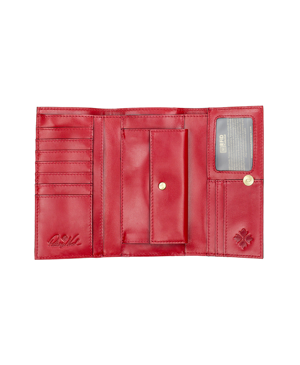Female - Terresa Wallet - Mini Rose Tooled - rosewood - by Patricia Nash - View 3 of 4