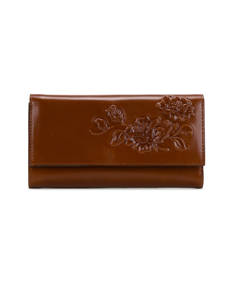 Female - Terresa Wallet - Mini Rose Tooled - tan - by Patricia Nash - View 1 of 4