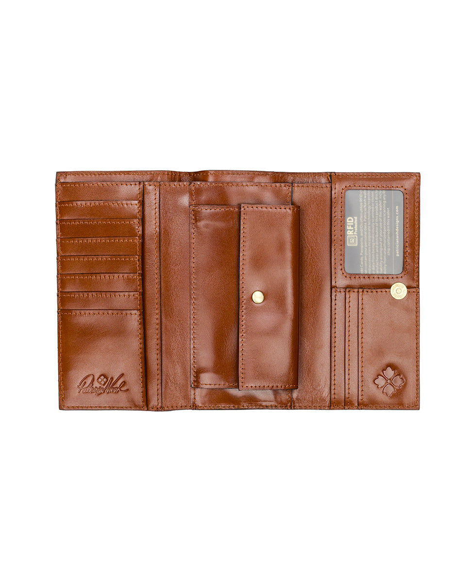 Female - Terresa Wallet - Mini Rose Tooled - tan - by Patricia Nash - View 3 of 4