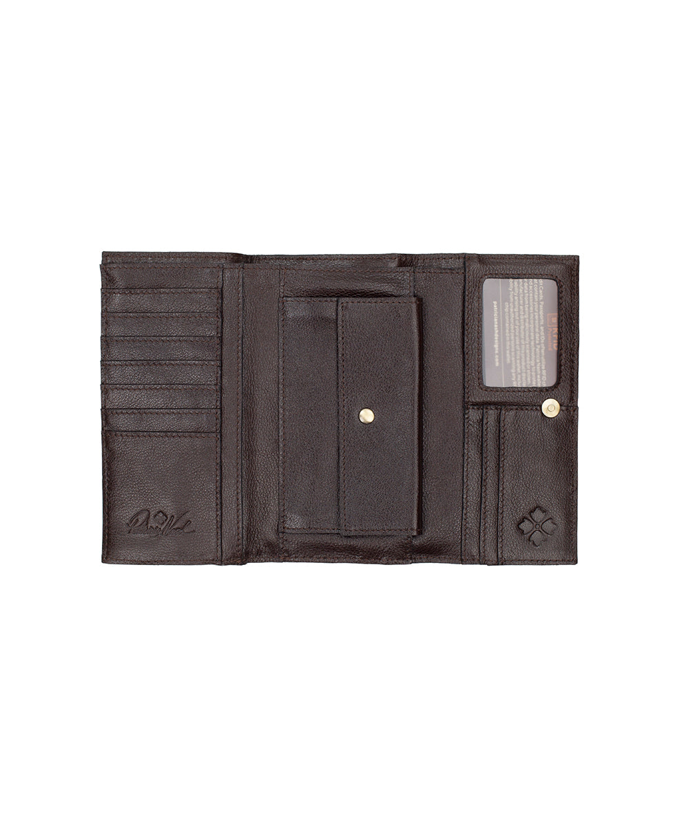 Female - Terresa Wallet | Suede Patchwork | Chocolate/Cognac/Olive/Nordic Blue - chocolate/cognac/olive/nordic blue - by Patricia Nash - View 3 of 4