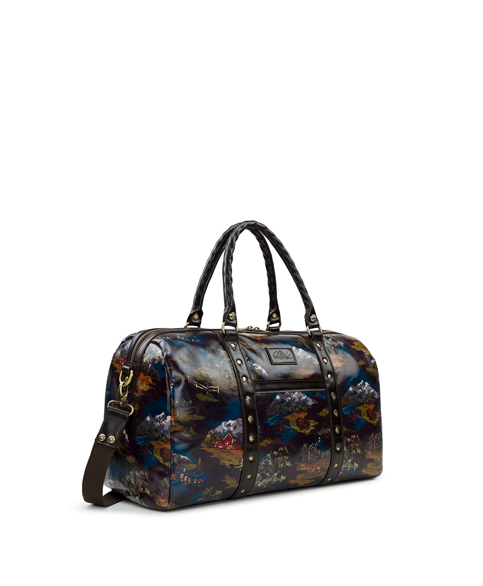 Female - Milano Weekender Duffel - Montana Prairie Skies - chocolate - by Patricia Nash - View 3 of 6