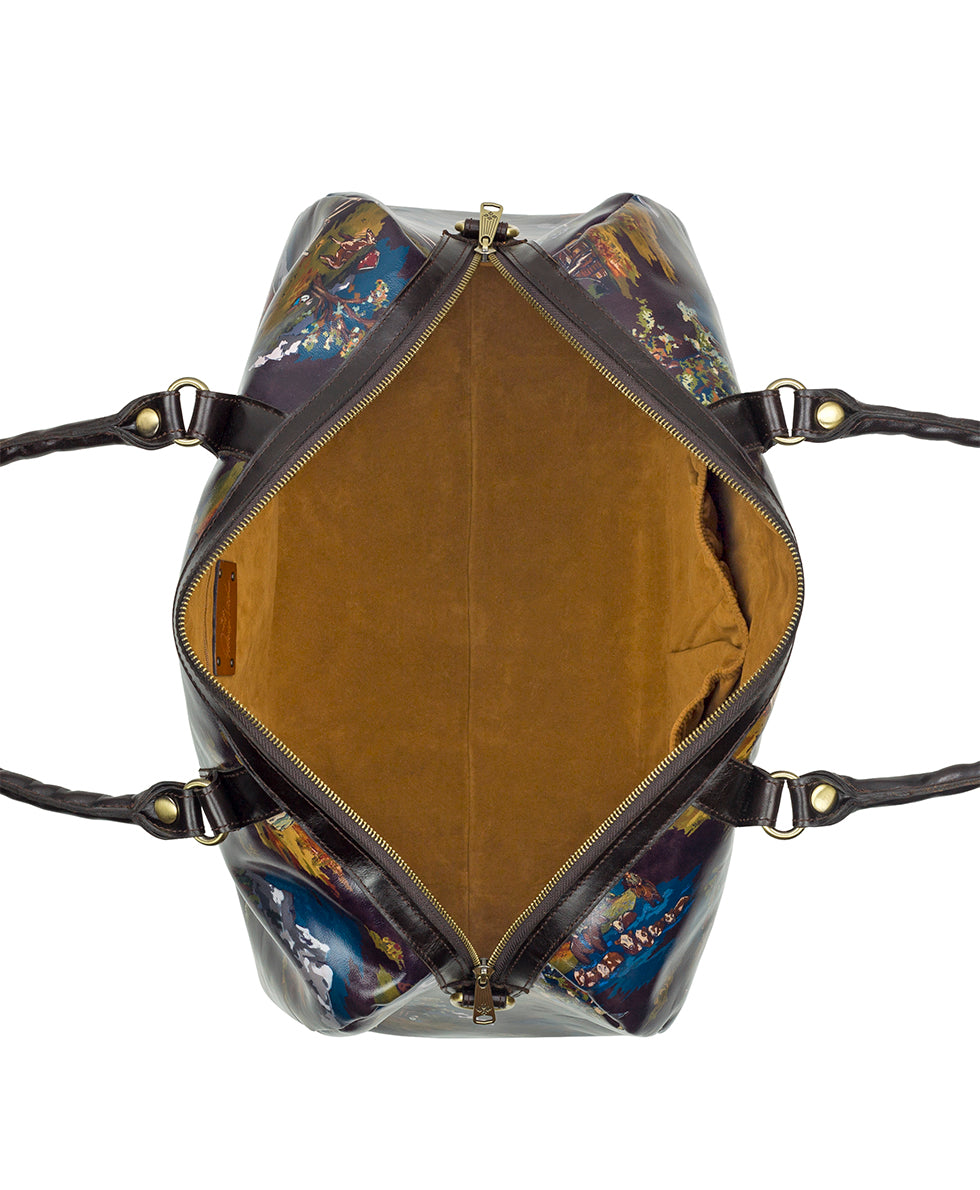 Female - Milano Weekender Duffel - Montana Prairie Skies - chocolate - by Patricia Nash - View 5 of 6