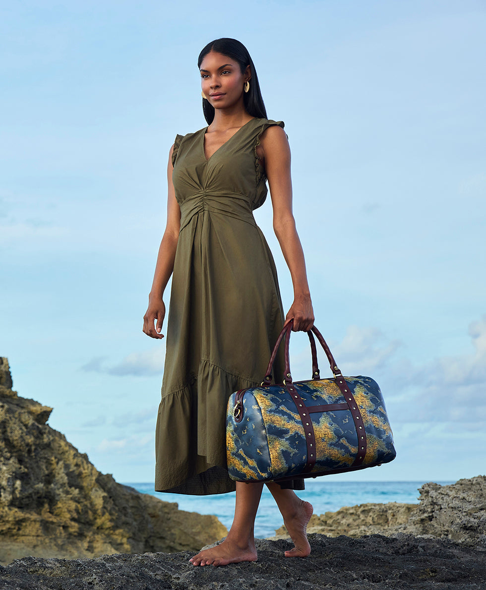 Female - Milano Weekender Duffel - Greek Map - greek map - by Patricia Nash - View 5 of 6