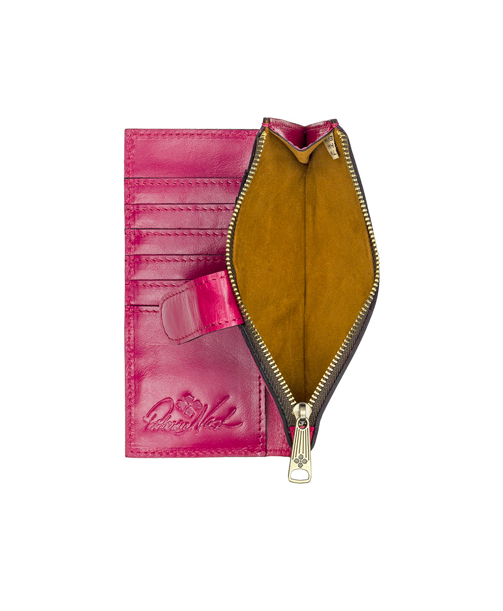 Nazari Wallet - Vintage Distressed Leather - fuchsia - by Patricia Nash - View 4 of 4