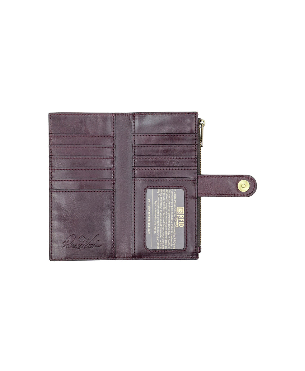 Female - Nazari Wallet | Vintage Distressed | Plum - plum - by Patricia Nash - View 3 of 4