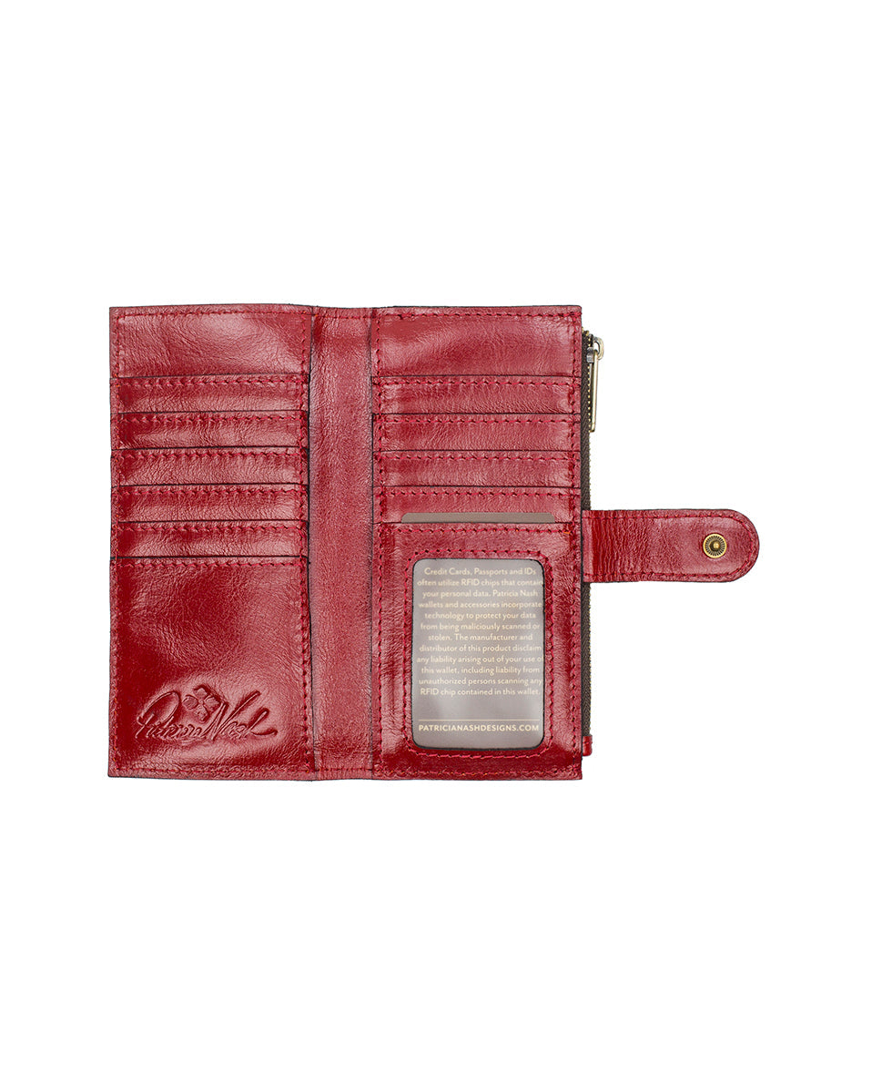 Nazari Wallet - Vintage Distressed Leather - rosewood - by Patricia Nash - View 7 of 30