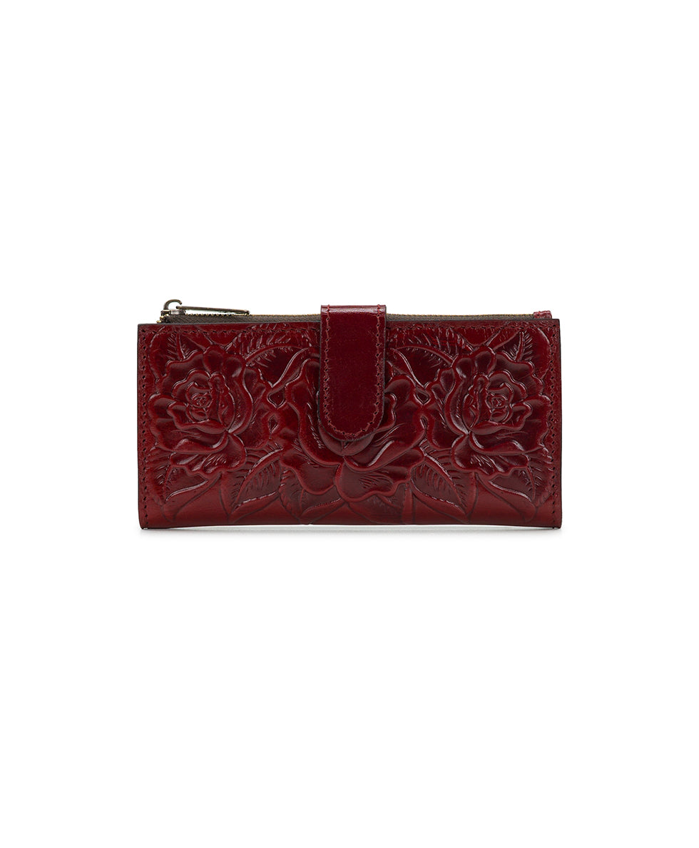 Patricia Nash Tooled Burgundy Leather store Wallet Never Used