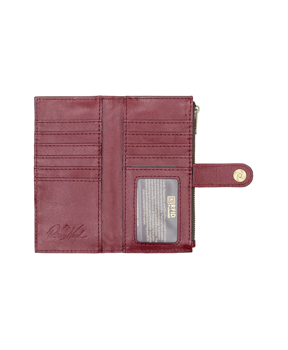 Female - Nazari Wallet - Classic Tooled - oxblood - by Patricia Nash - View 3 of 4