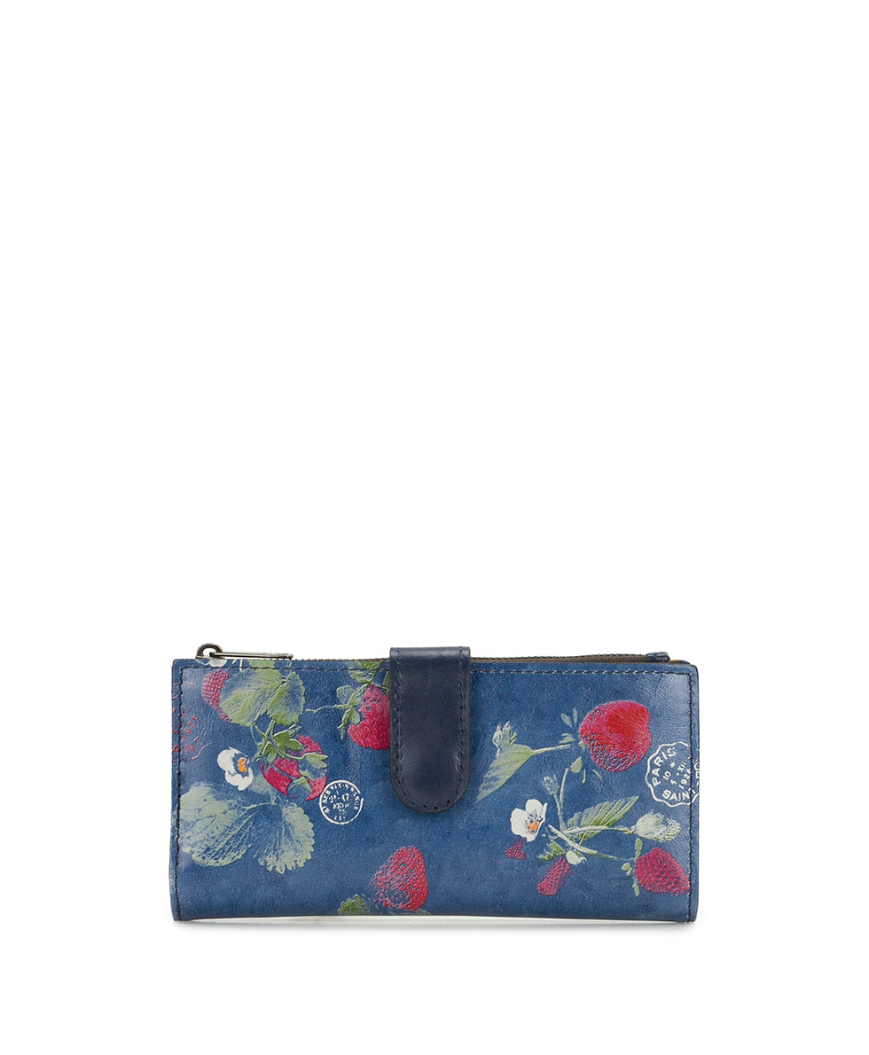 Female - Nazari Wallet - Parisian Strawberries - denim blue strawberry - by Patricia Nash - View 1 of 6
