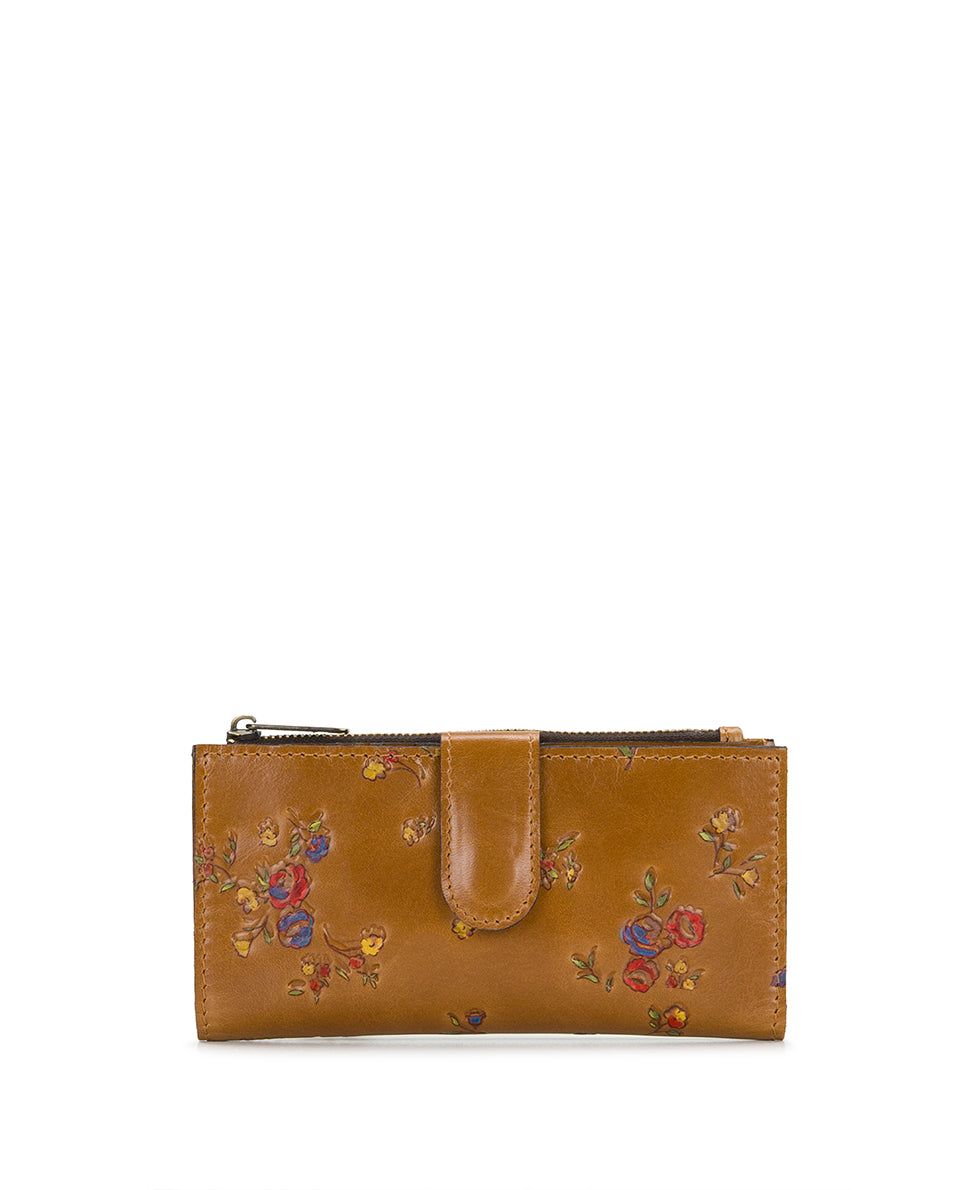 Female - Nazari Wallet - Fleur de Jardin Embossed - light tan - by Patricia Nash - View 1 of 4