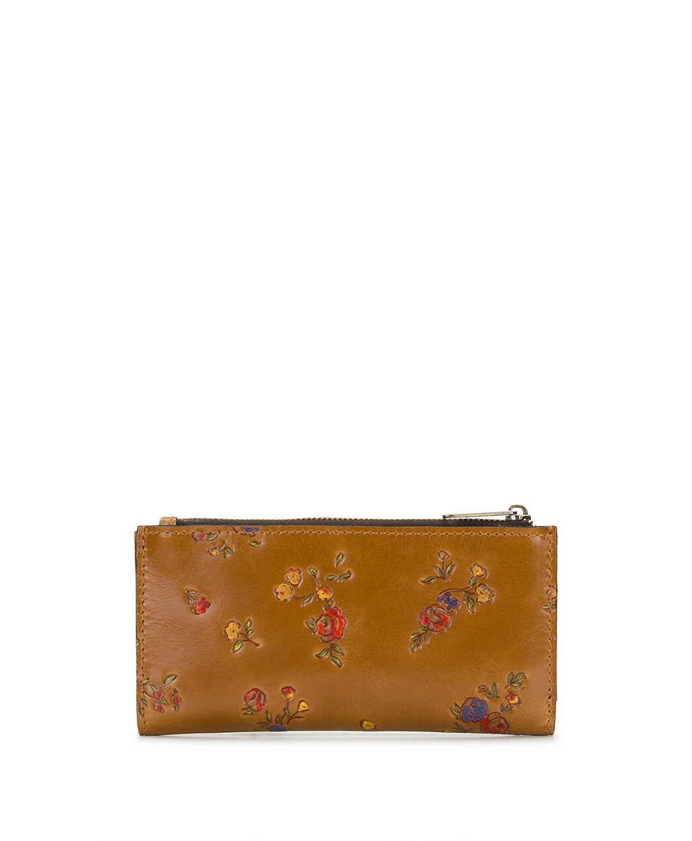 Female - Nazari Wallet - Fleur de Jardin Embossed - light tan - by Patricia Nash - View 2 of 4