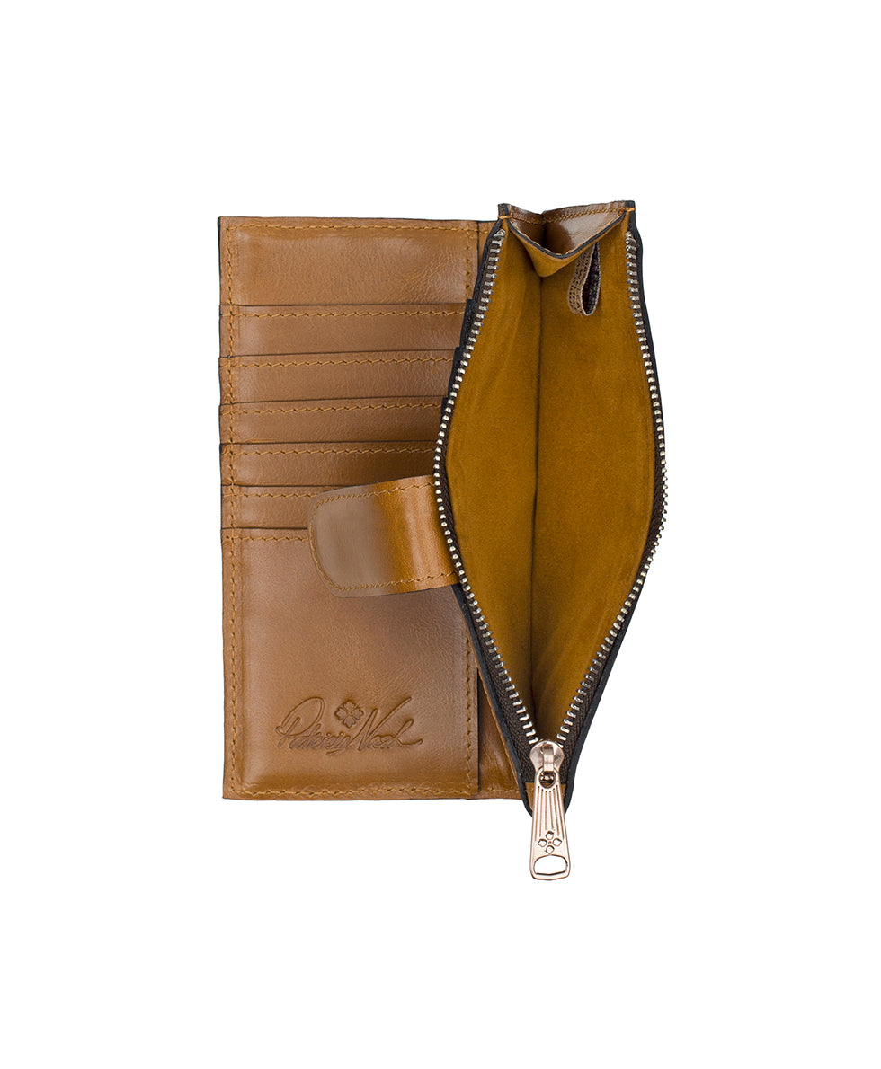 Female - Nazari Wallet -  Vintage Distressed Metallic Woven - light tan - by Patricia Nash - View 4 of 4