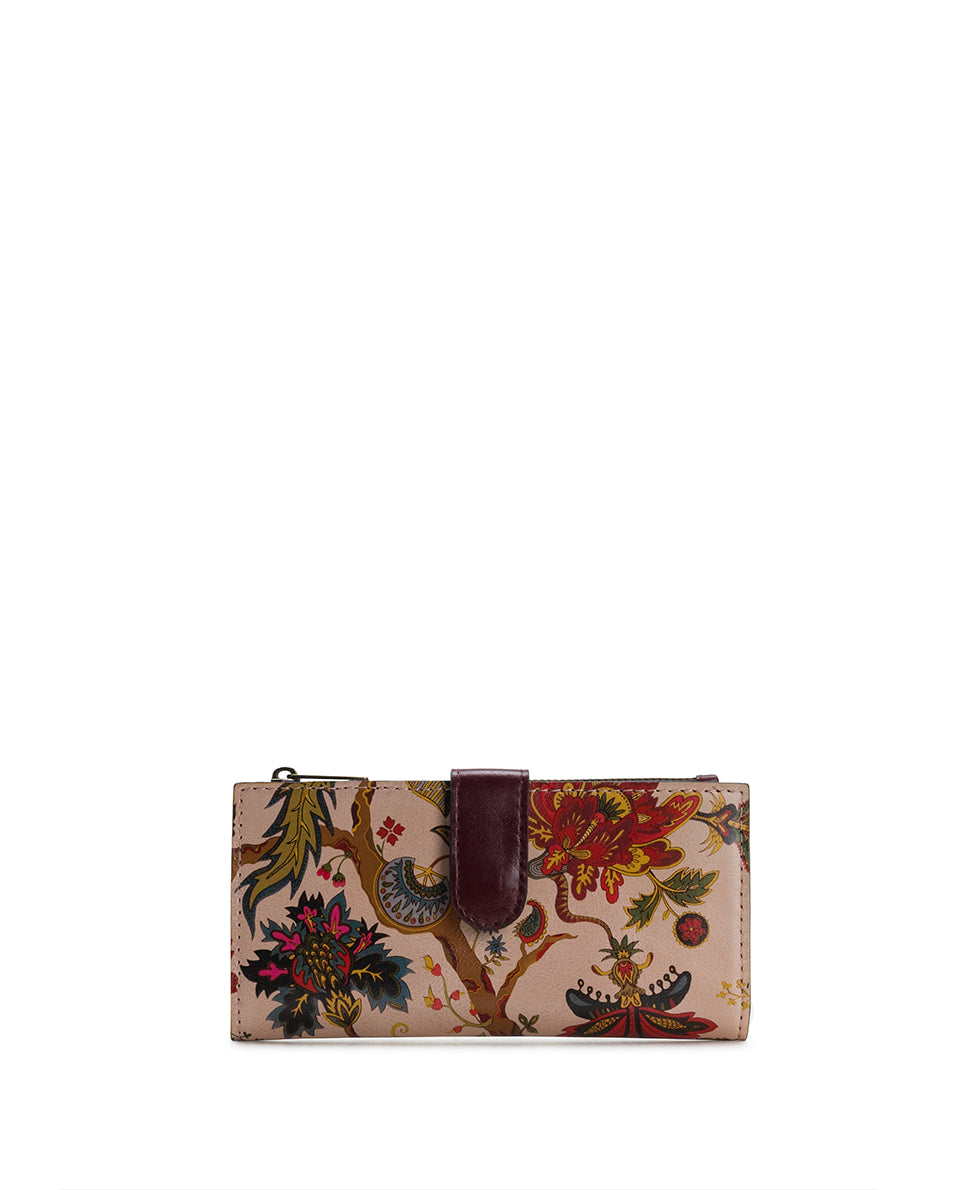 Female - Nazari Wallet | Danish Floral Tapestry  | Danish Floral Tapestry - plum - by Patricia Nash - View 1 of 4