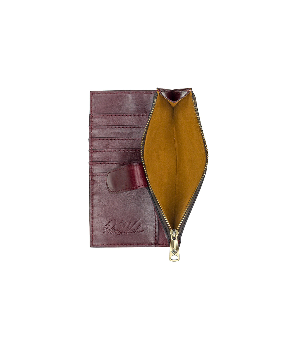 Female - Nazari Wallet | Danish Floral Tapestry  | Danish Floral Tapestry - plum - by Patricia Nash - View 4 of 4