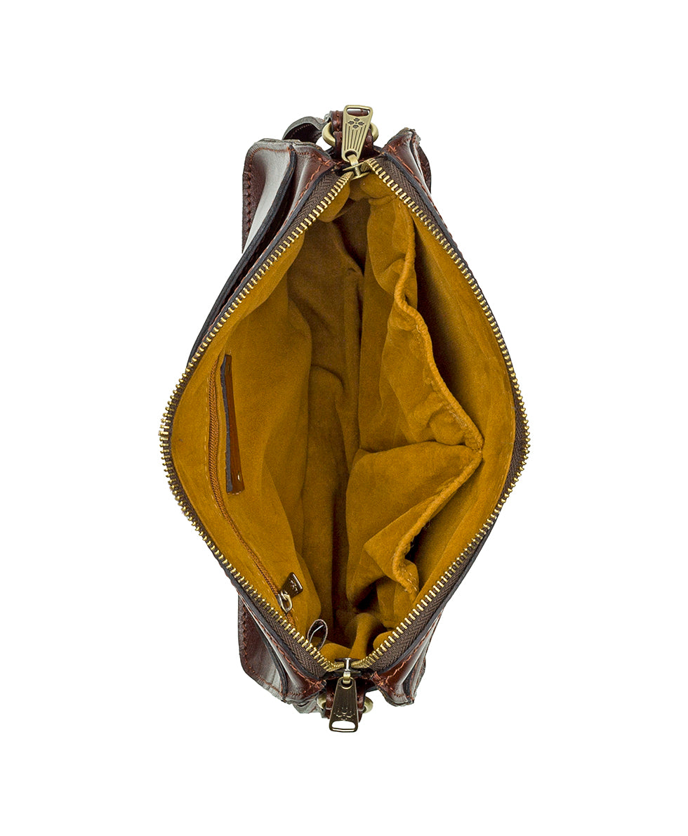 Female - Nazaire Crossbody with Horse Charm - Vintage Western Tooled - british tan - by Patricia Nash - View 5 of 5