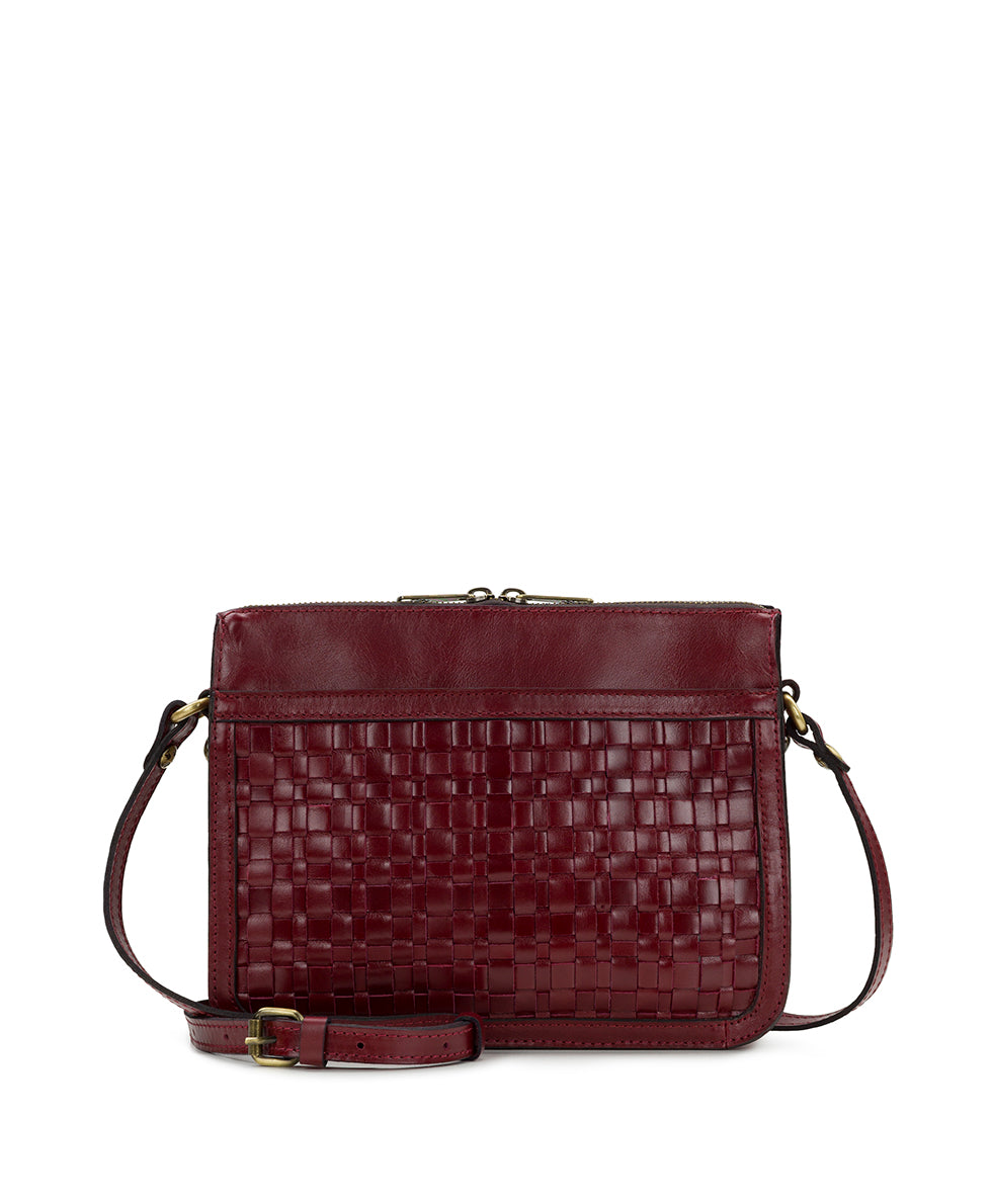 Female - Nazaire Crossbody - Vintage Distressed Woven - maroon - by Patricia Nash - View 1 of 4