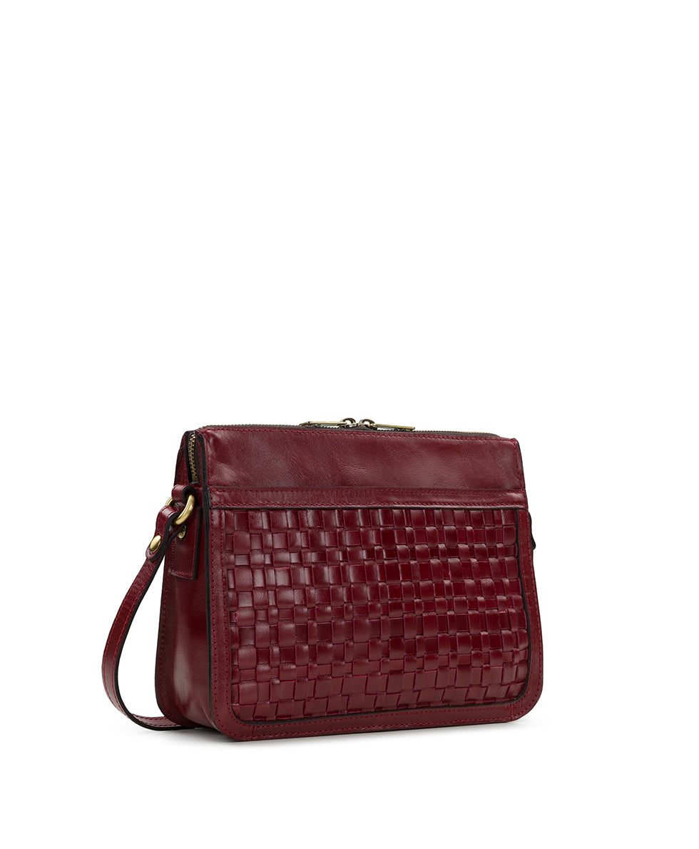 Female - Nazaire Crossbody - Vintage Distressed Woven - maroon - by Patricia Nash - View 3 of 4