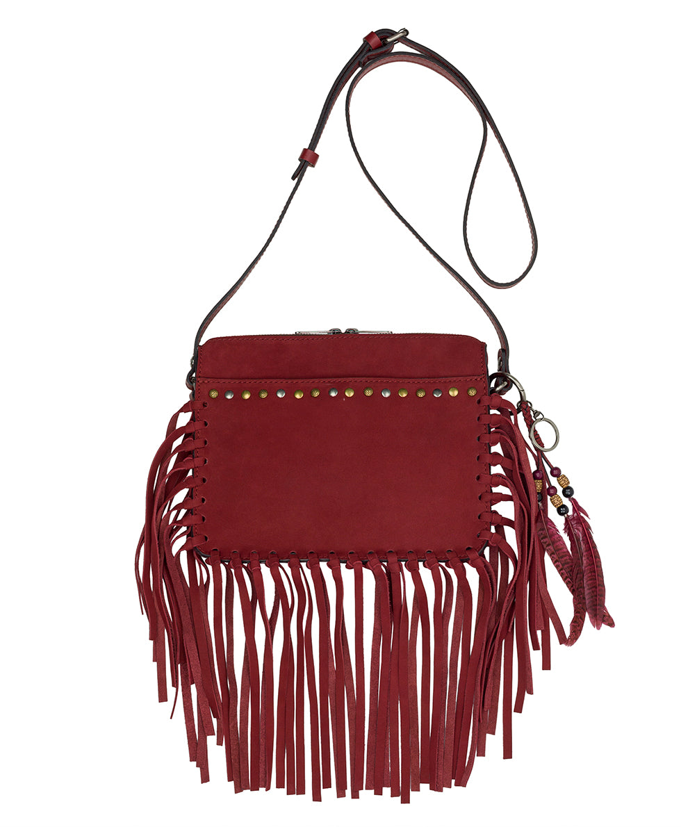 Nazaire Crossbody Nubuck Suede Maroon