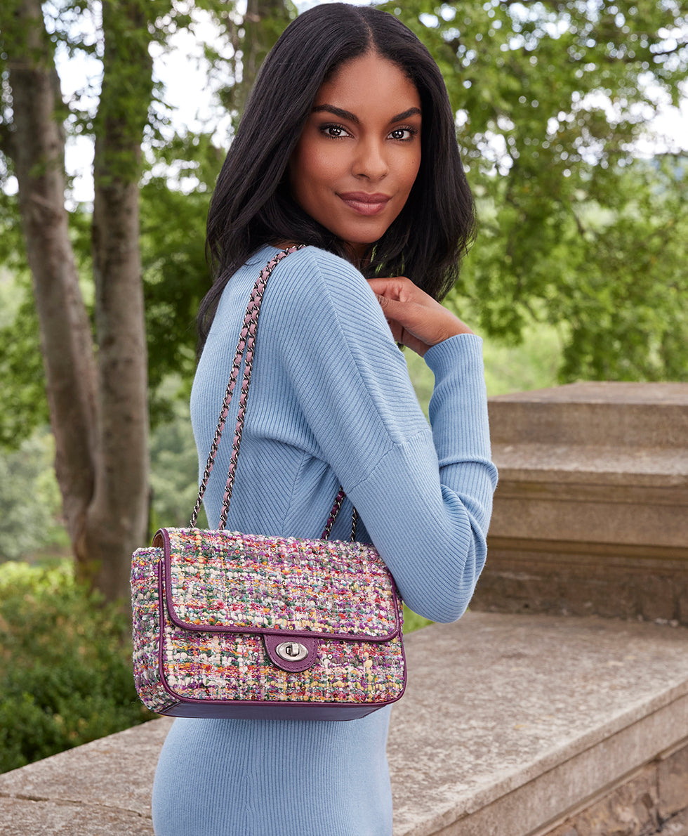 Lorenza Shoulder Bag - Sequin Boucle - dark purple - by Patricia Nash - View 6 of 6