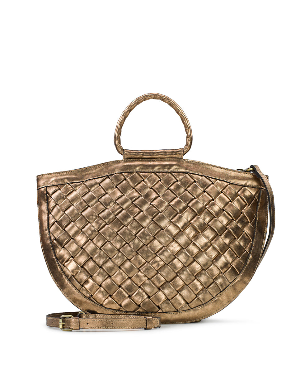 Oliena Satchel - Vintage Distressed Metallic Woven – Patricia Nash