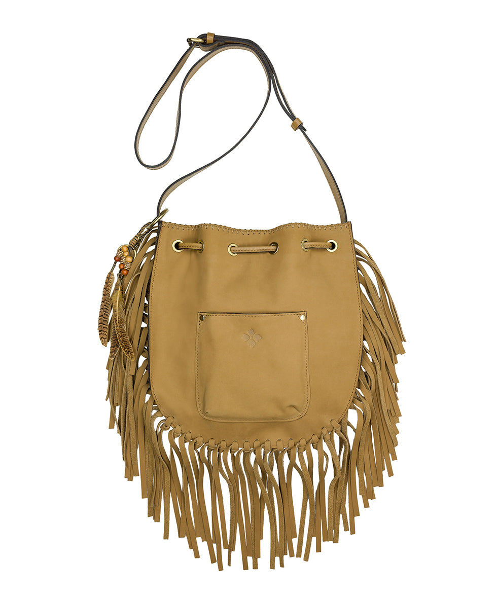 Female - Carrara Drawstring Crossbody - Nubuck Suede - wheat - by Patricia Nash - View 2 of 4