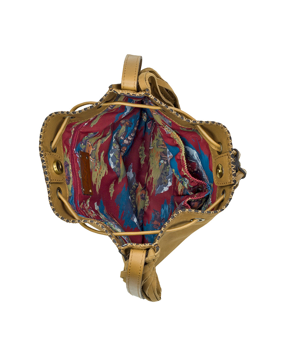Female - Carrara Drawstring Crossbody - Nubuck Suede - wheat - by Patricia Nash - View 4 of 4
