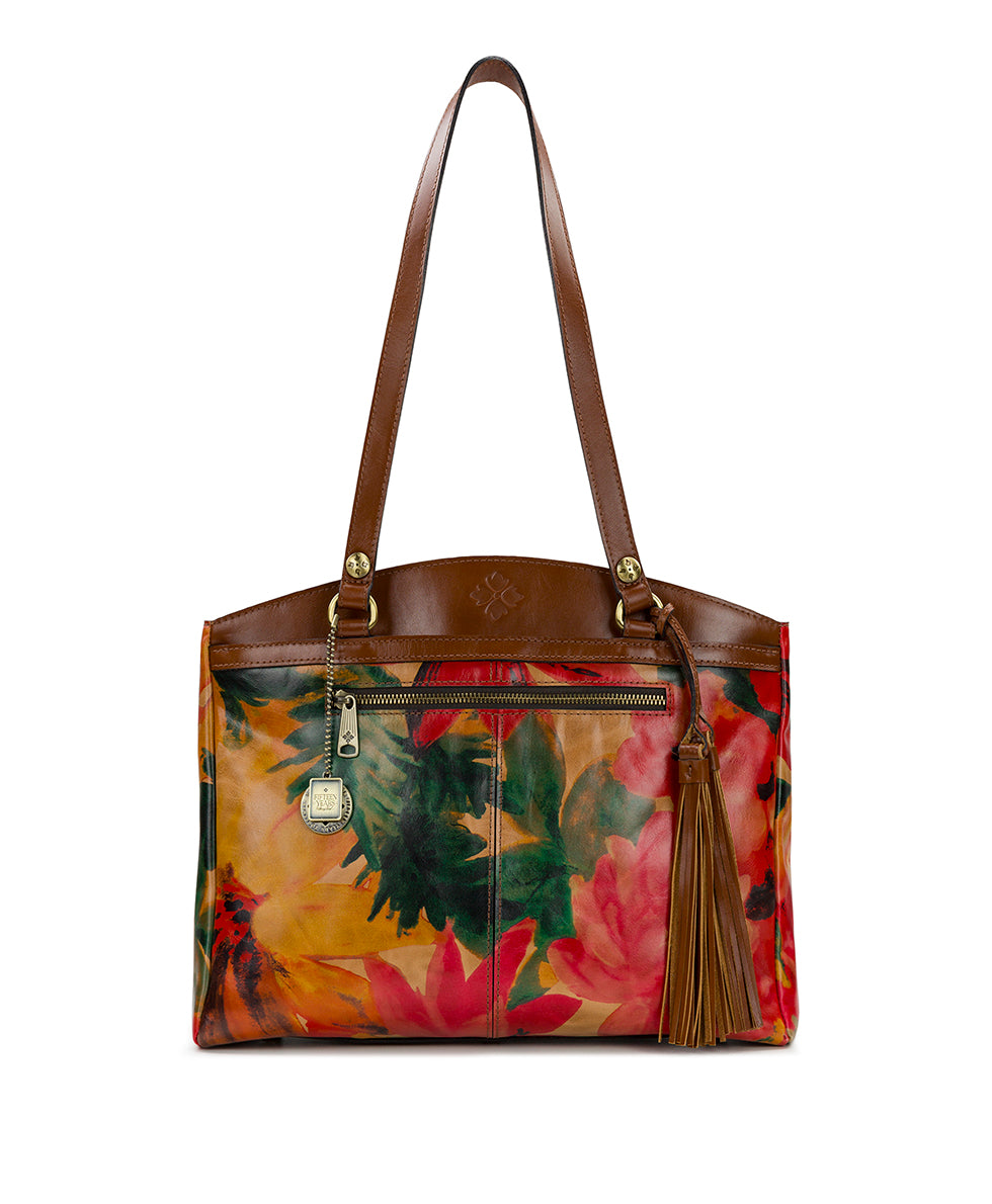 Patricia shops Nash Poppy Tooled Brown Leather Tote Bag