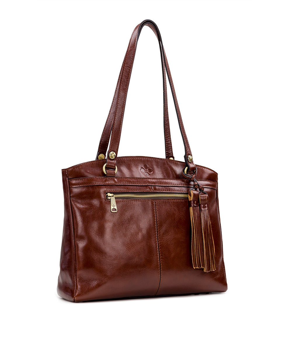 Poppy Tote - Vintage British Vegetable Tan - british tan - by Patricia Nash - View 3 of 4