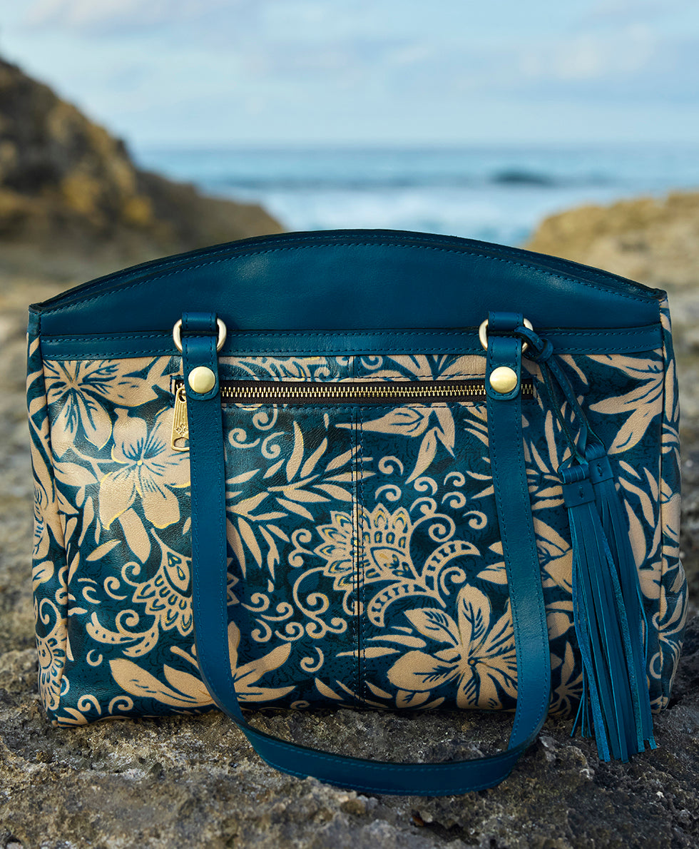 Female - Poppy Tote - Greek Floral Print - greek floral print - by Patricia Nash - View 6 of 6