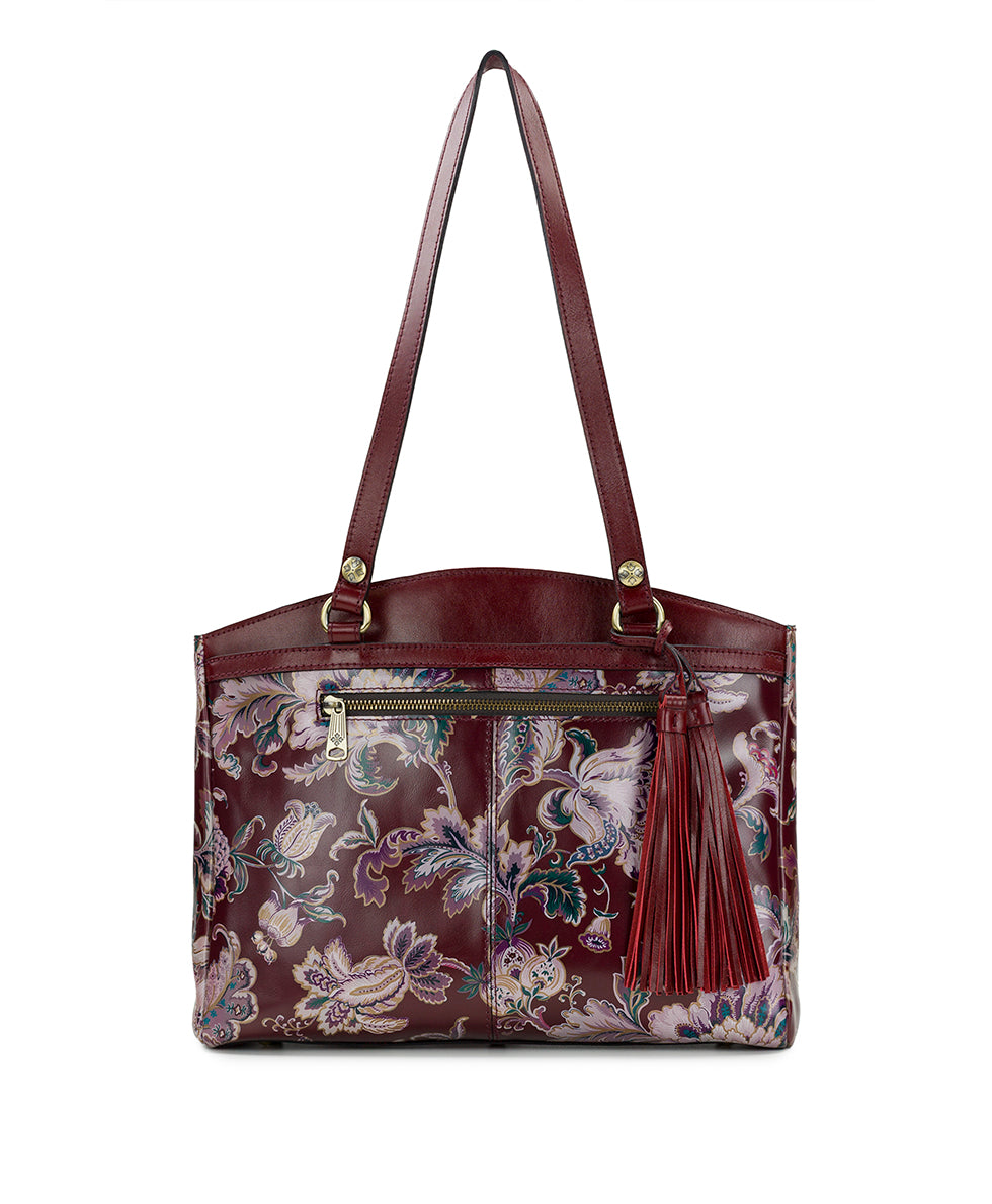 Patricia Nash Women's Poppy Top Zip Tote Handbag - Italian Leather, Double Shoulder Straps, Multiple Pockets