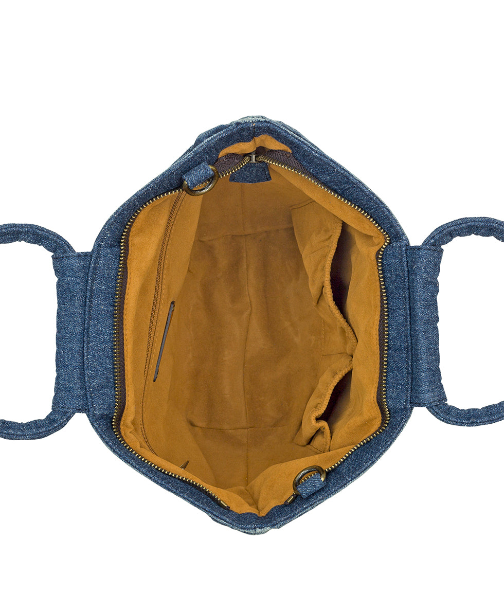 Female - Ossi Satchel - Washed Woven Denim - denim - by Patricia Nash - View 4 of 4