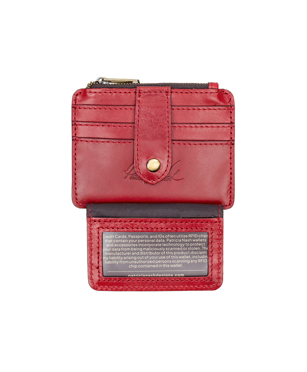 Female - Cassis ID Case - Vintage Distressed Leather - oxblood - by Patricia Nash - View 3 of 25