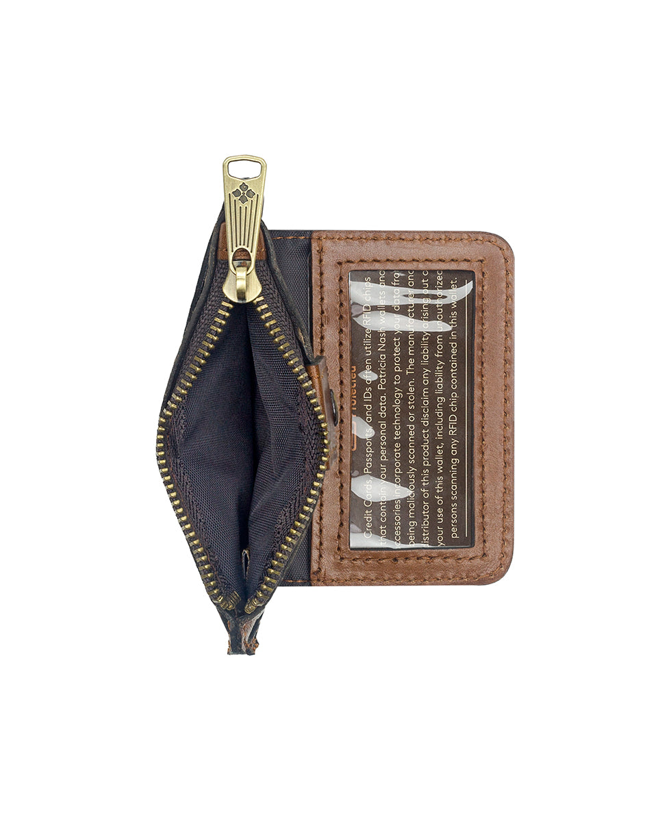 Cassis ID Case - Vintage Distressed Leather - rosewood - by Patricia Nash - View 12 of 30