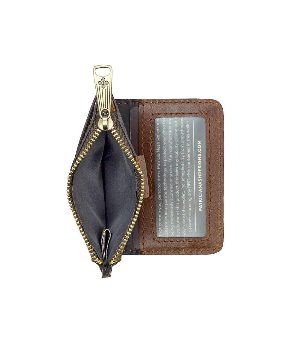 Cassis ID Case - Vintage Distressed Leather - mango / cognac - by Patricia Nash - View 4 of 4