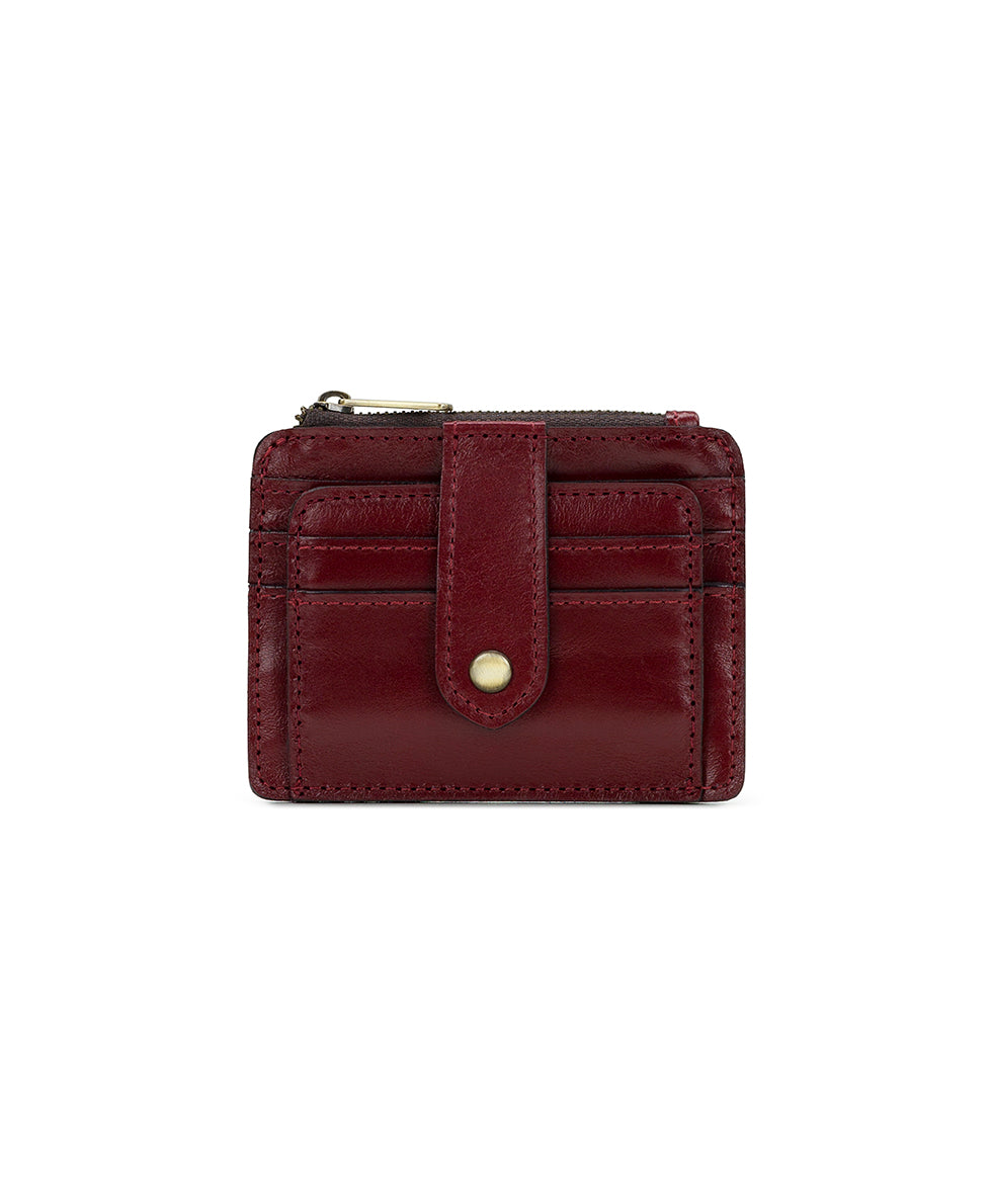 Cassis ID Case - Vintage Distressed Leather — Maroon - maroon - by Patricia Nash - View 1 of 4